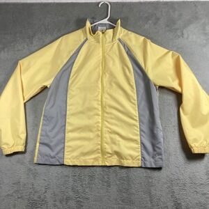 Danskin Now Jacket Women Large 12-14 Yellow Lily Athletic Lightweight Polyester